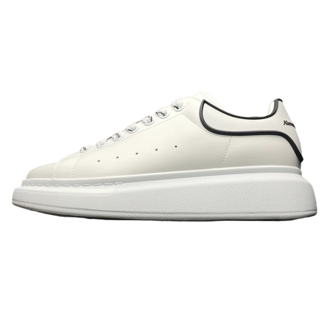 Low Top Chunky Sole Leather Trainers White Finish