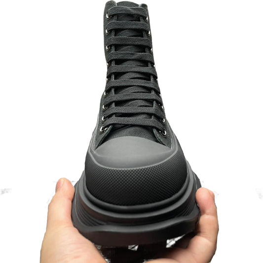 Alexander McQueen Grey Tread Slick High Sneaker – Luxury Trainer