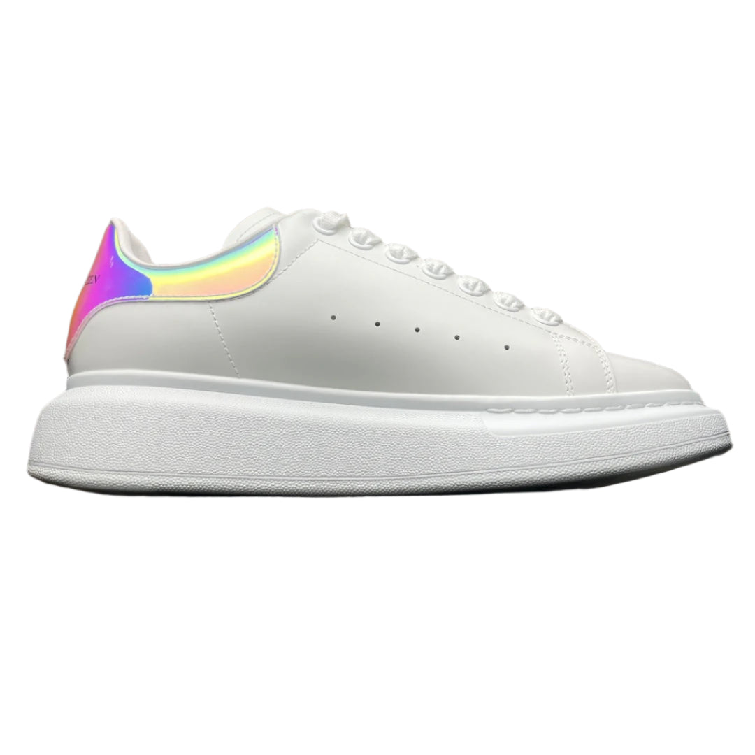 Oversized Leather Sneakers White Iridescent