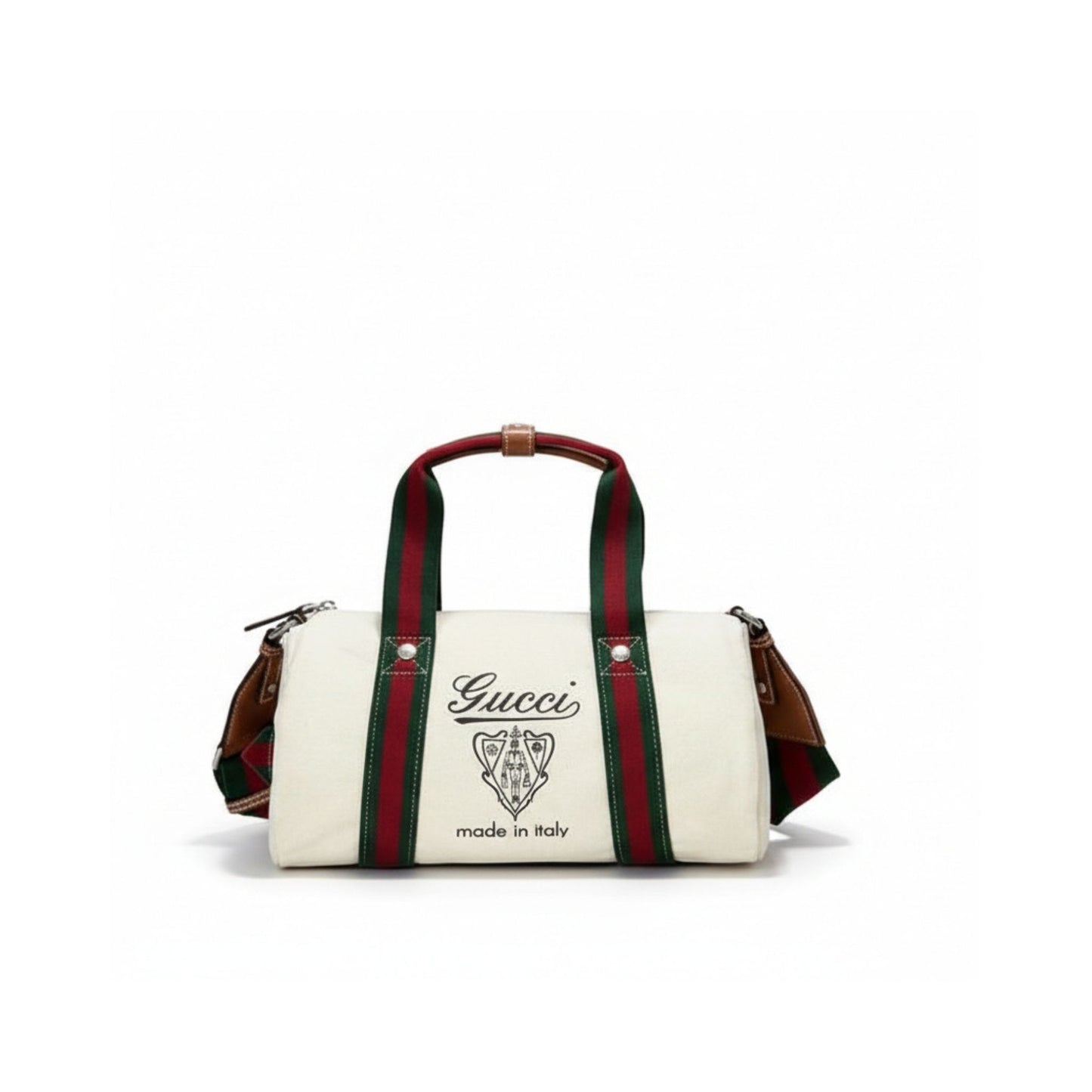 Gucci Crest Small Duffle Bag Printed Canvas