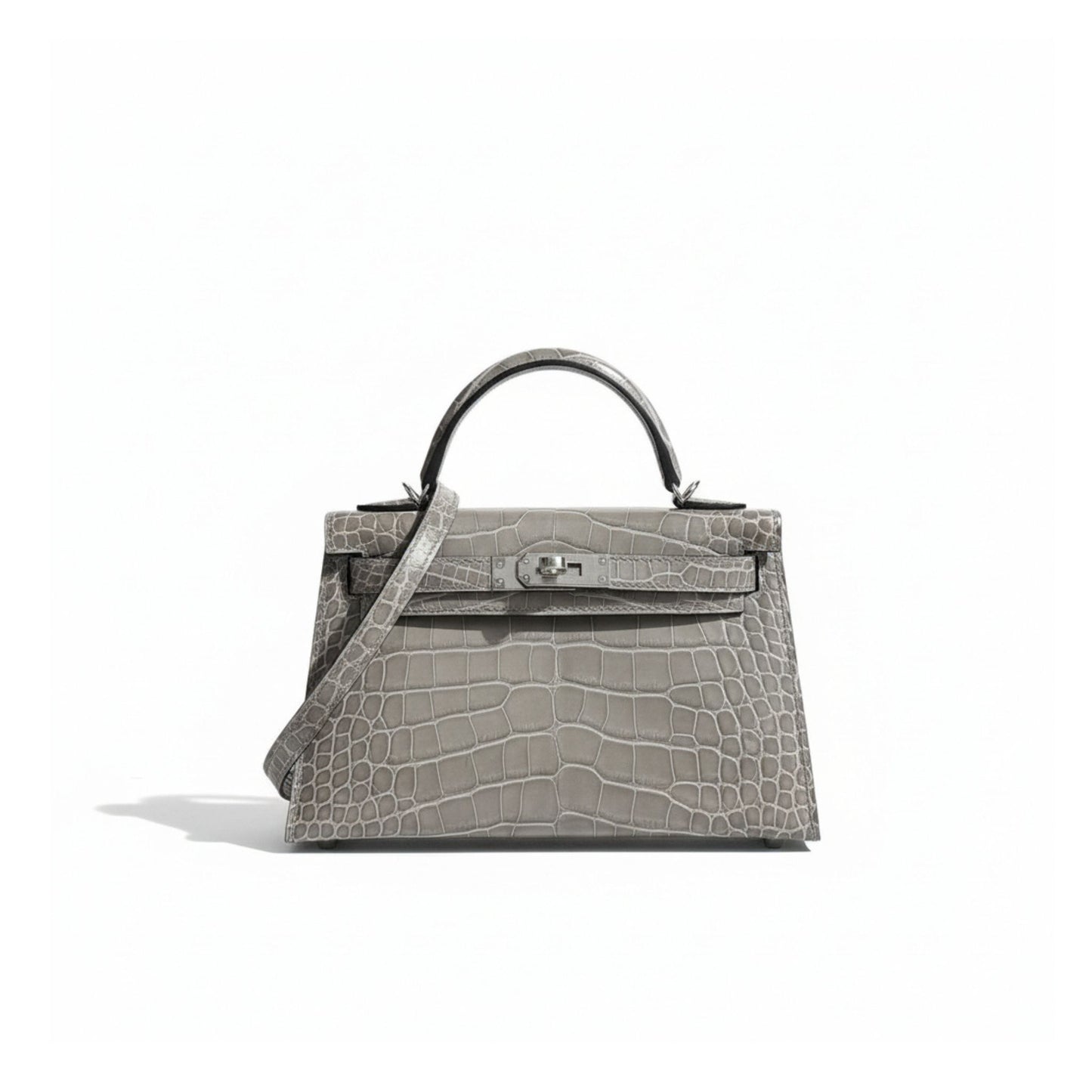 Hermès Kelly Grey Alligator Handbag (20cm)