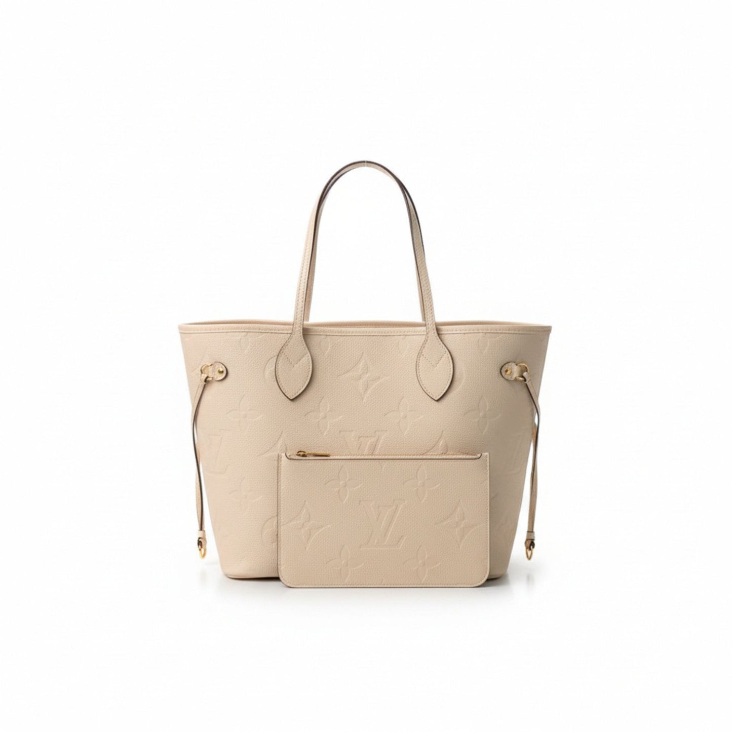 Neverfull MM Monogram Empreinte Leather Tote Bag with Pouch