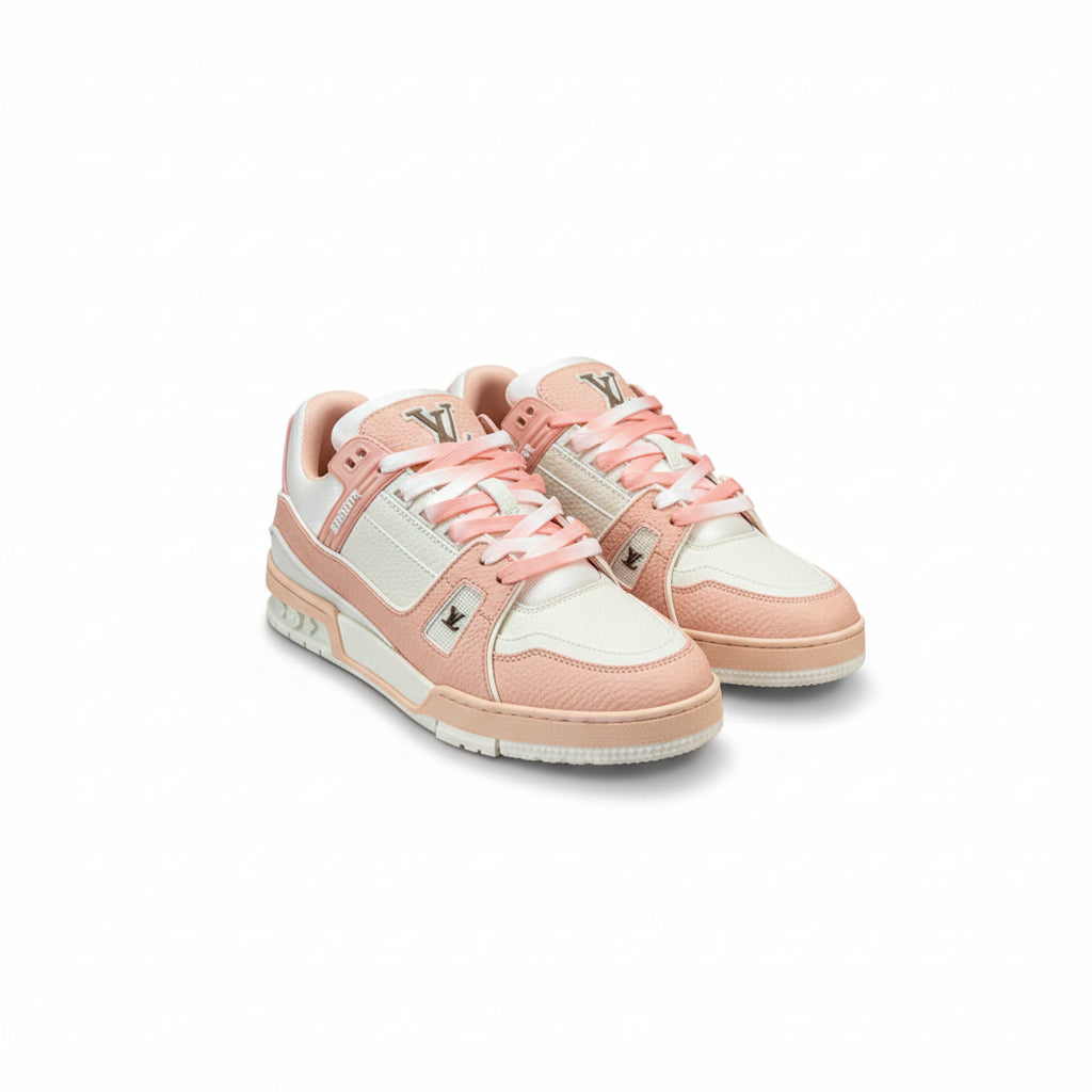 LV Trainer Sneakers β Pink/White