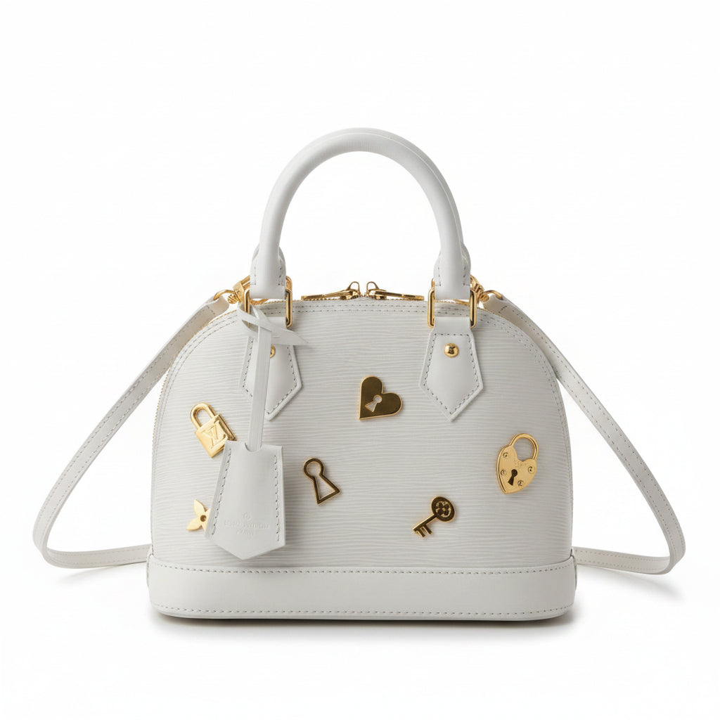 LV Alma BB Love Lock – White