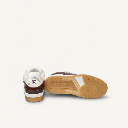 LV Trainer Sneakers – White/Mocha Brown