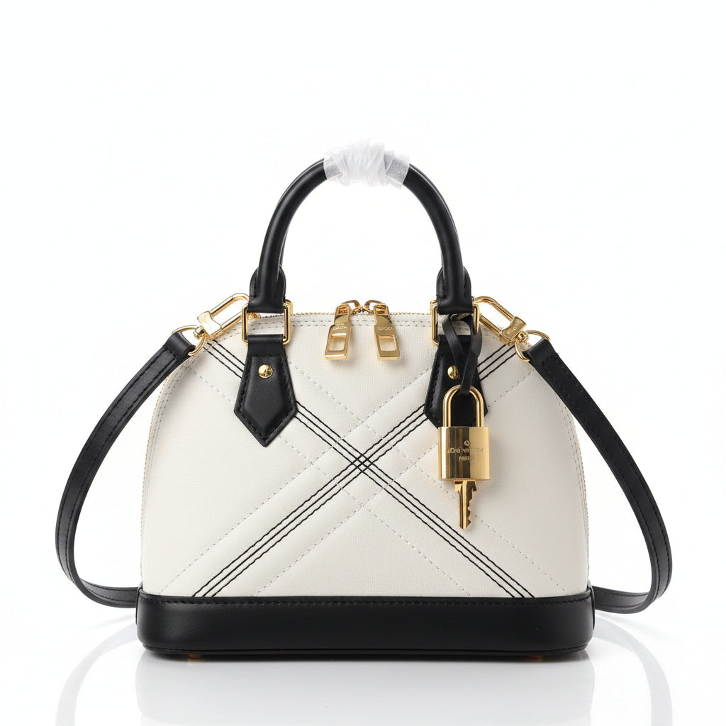 LV Alma BB – White/Black Malletage