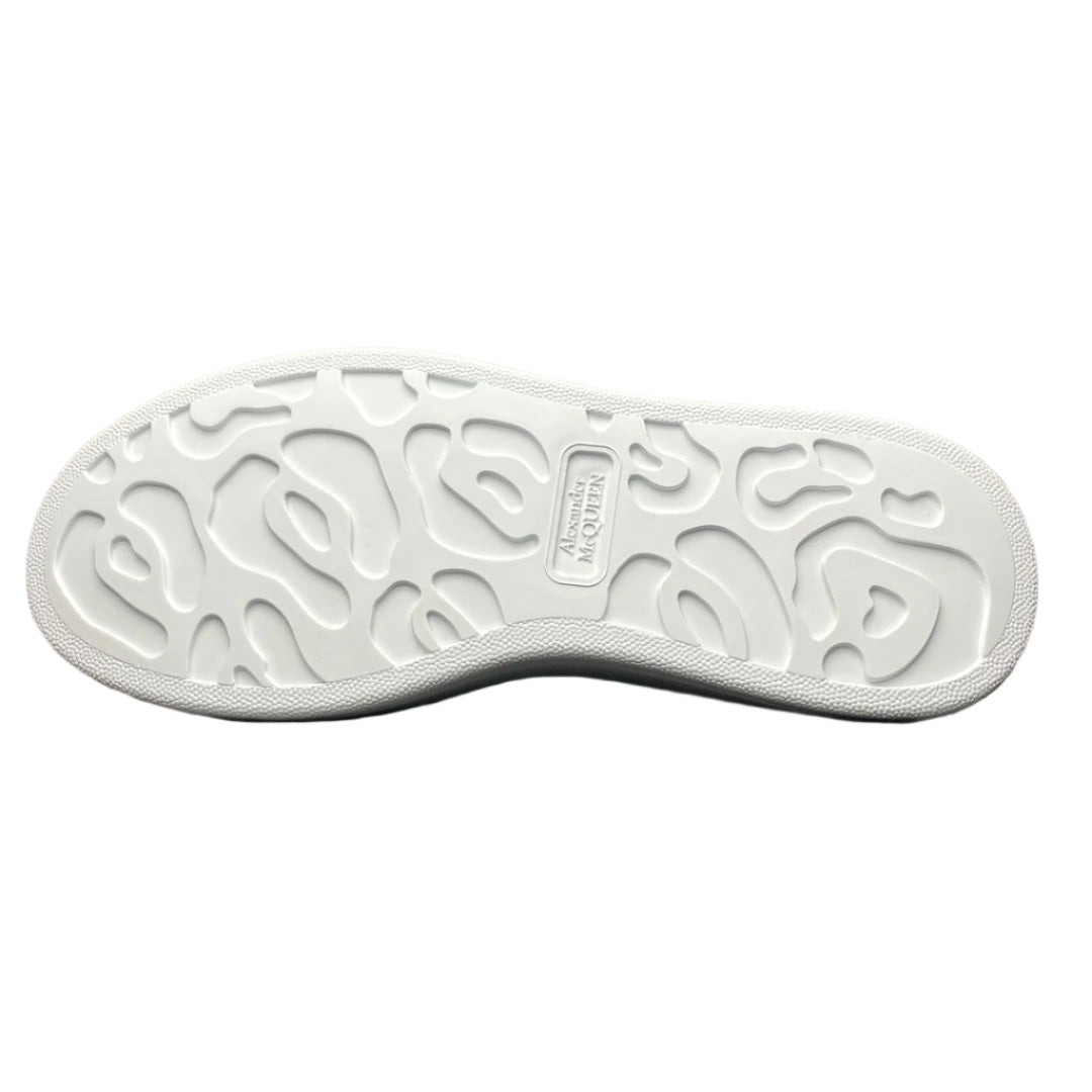 Chunky Sole Leather Trainers in White Opal Women