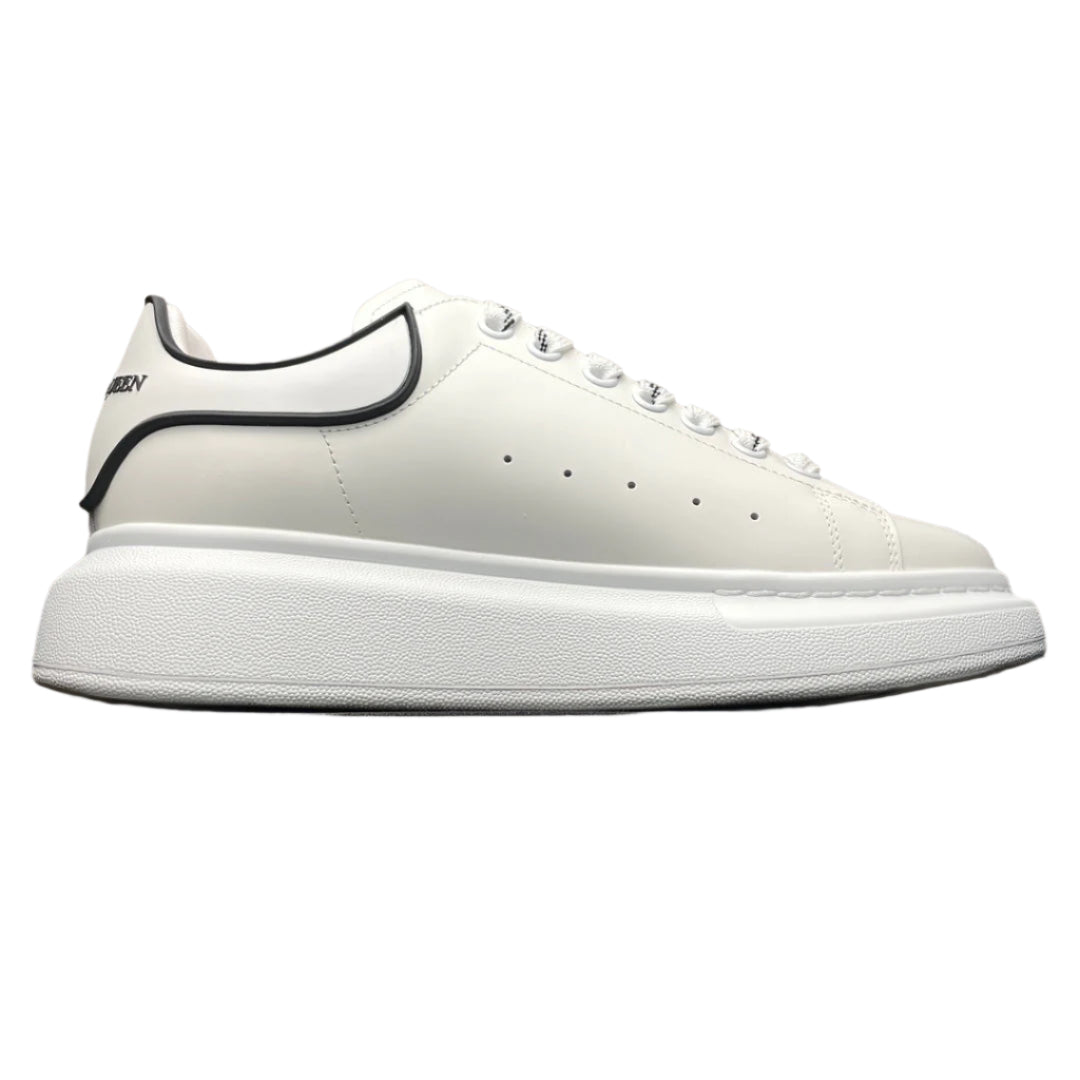 Low Top Chunky Sole Leather Trainers White Finish