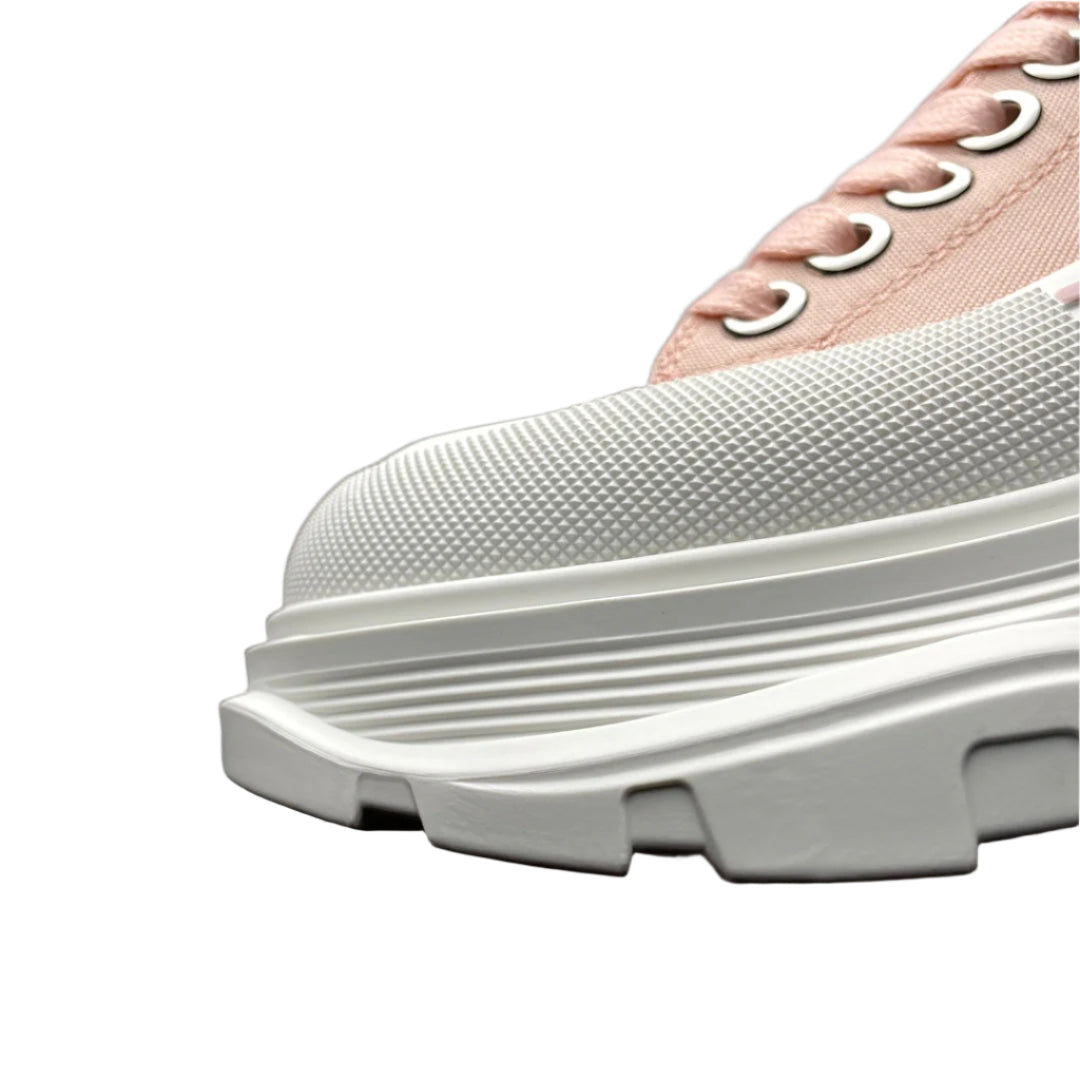 Alexander McQueen Tread Slick Low Top Sneakers Ivory Pink/White