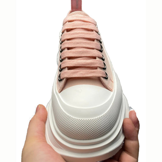 Alexander McQueen Tread Slick Low Top Sneakers Ivory Pink/White