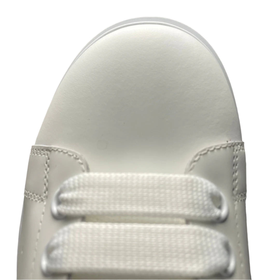 McQueen All-White Minimalist Platform Leather Sneakers