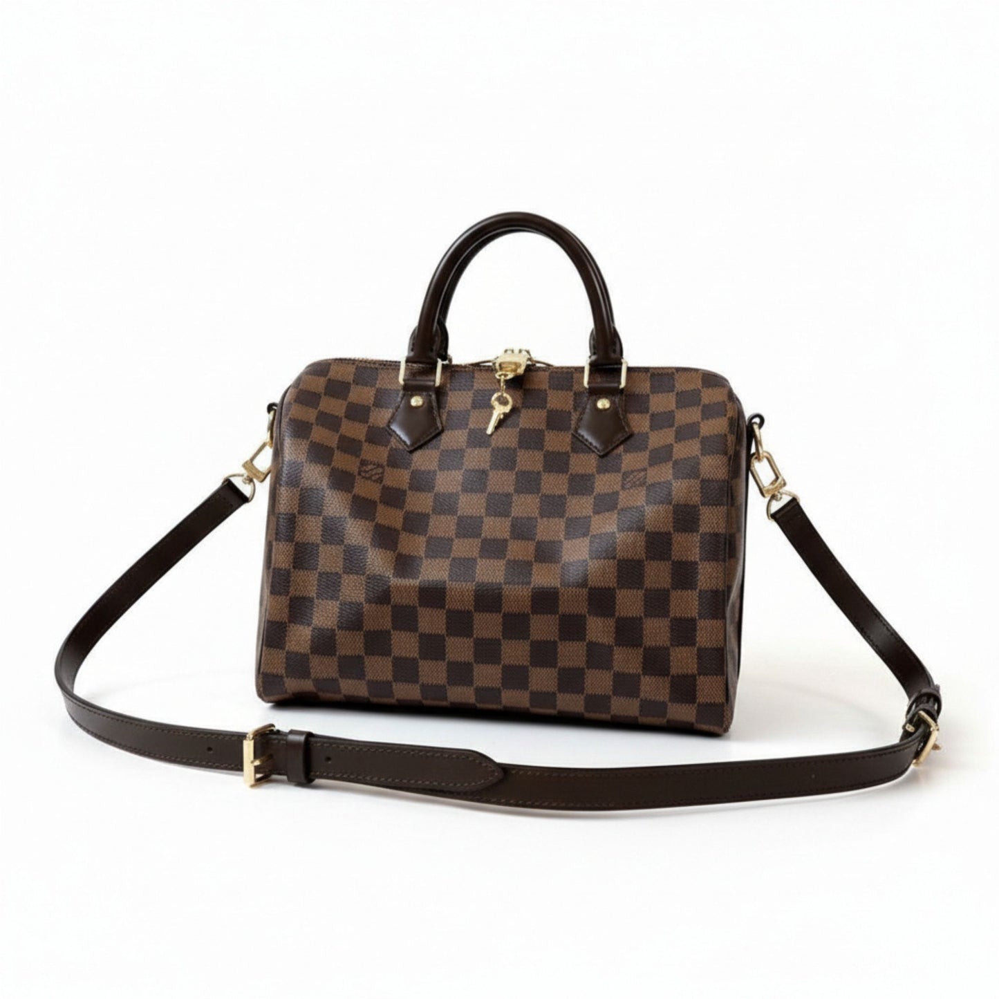 Speedy Bandoulière 30 Damier Ebene Canvas Handbag