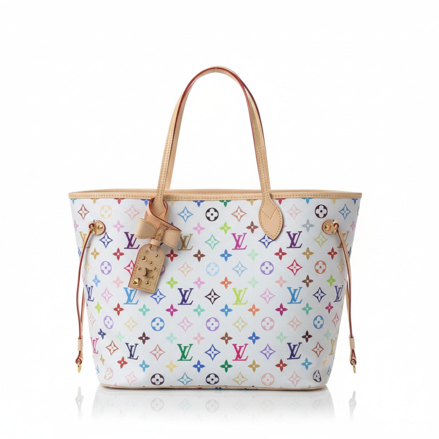 Neverfull MM Takashi Murakami White Monogram Multicolore Tote Bag