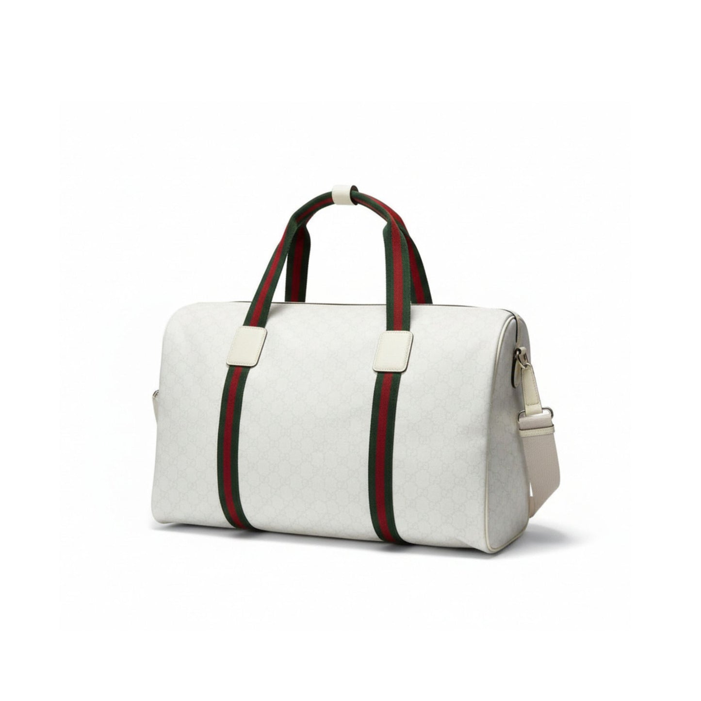 Gucci Medium GG Duffle Bag White Canvas