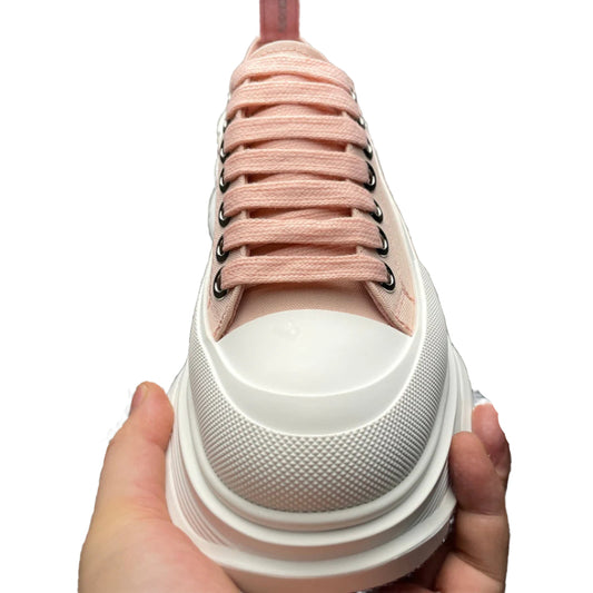 Alexander McQueen Tread Slick Low Top Sneakers Ivory Pink/White