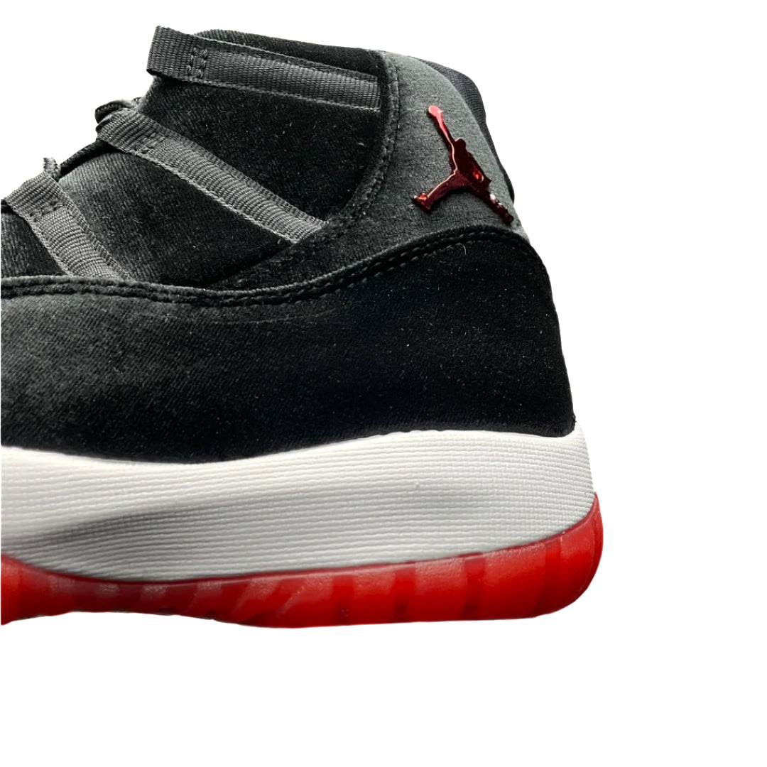 Nike Air Jordan 11 Retro Bred Velvet – Women’s Premium Leather High-Top Sneakers