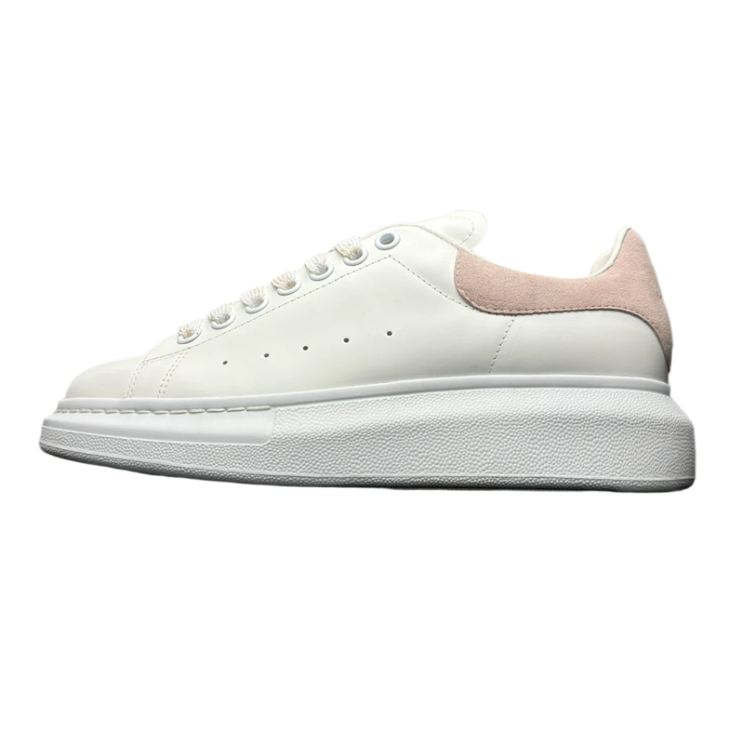 McQueen Pastel Accent Platform Trainers in White and Pink
