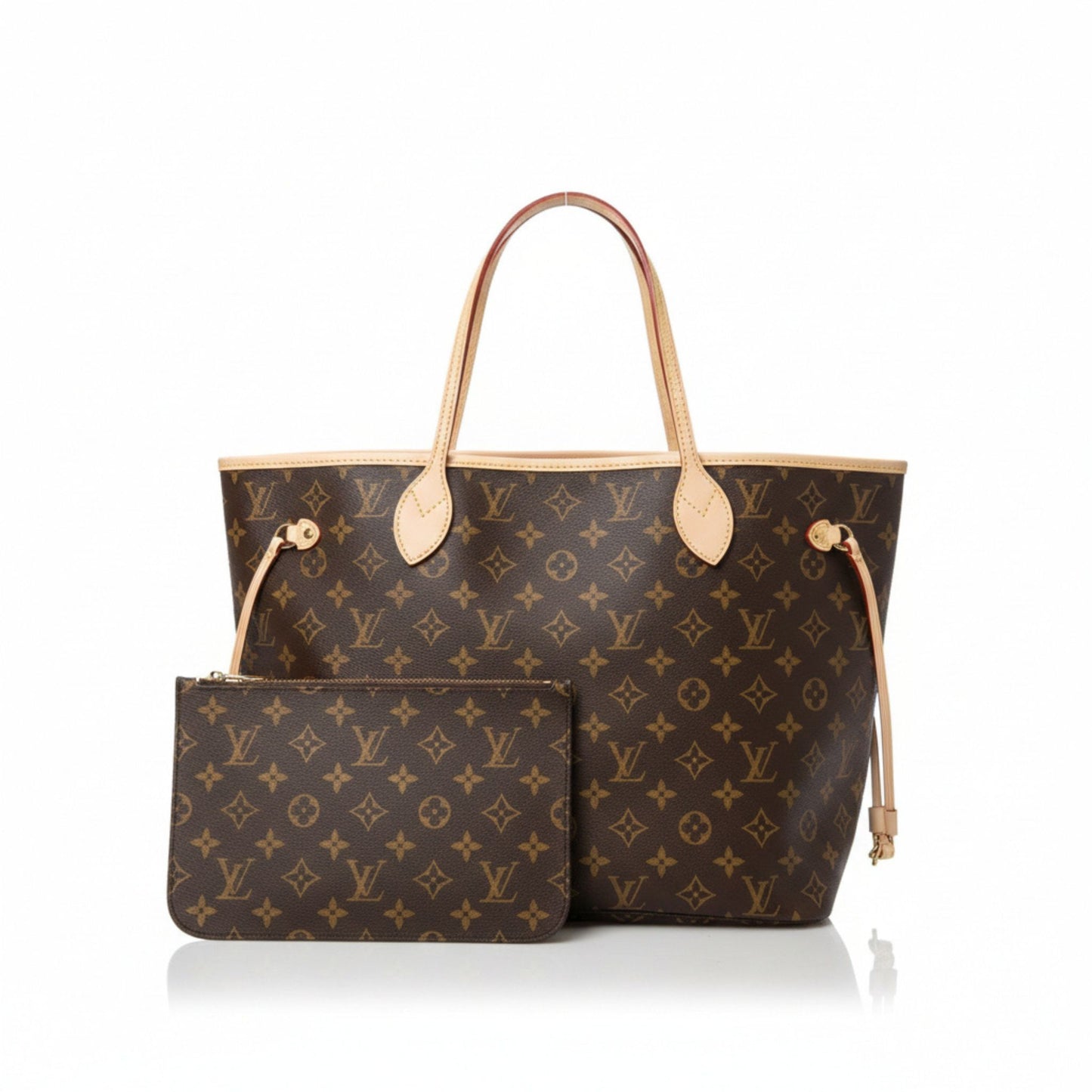 Neverfull MM Monogram Canvas Brown Beige Tote Bag