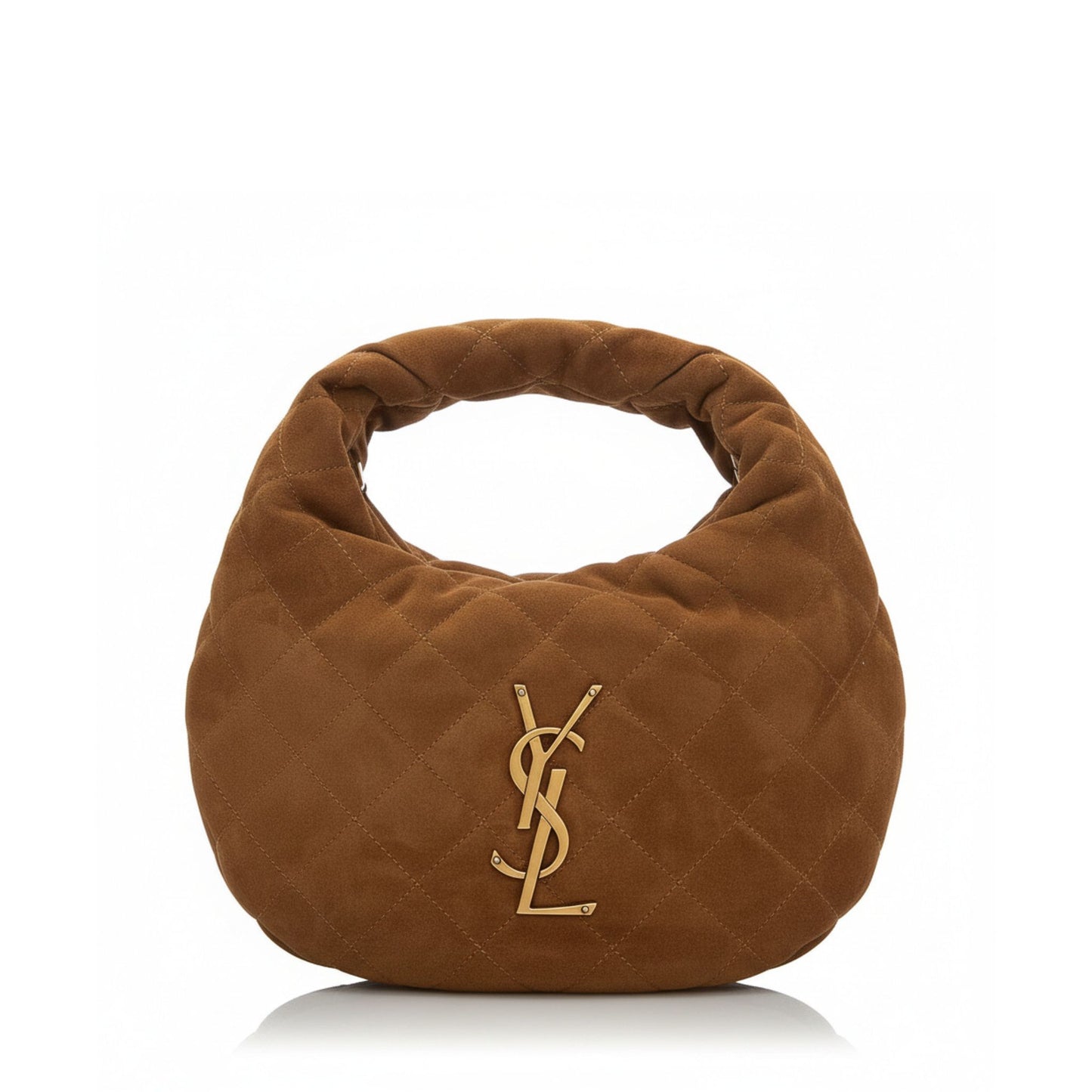 Icarino Mini Quilted Suede Top-Handle Bag