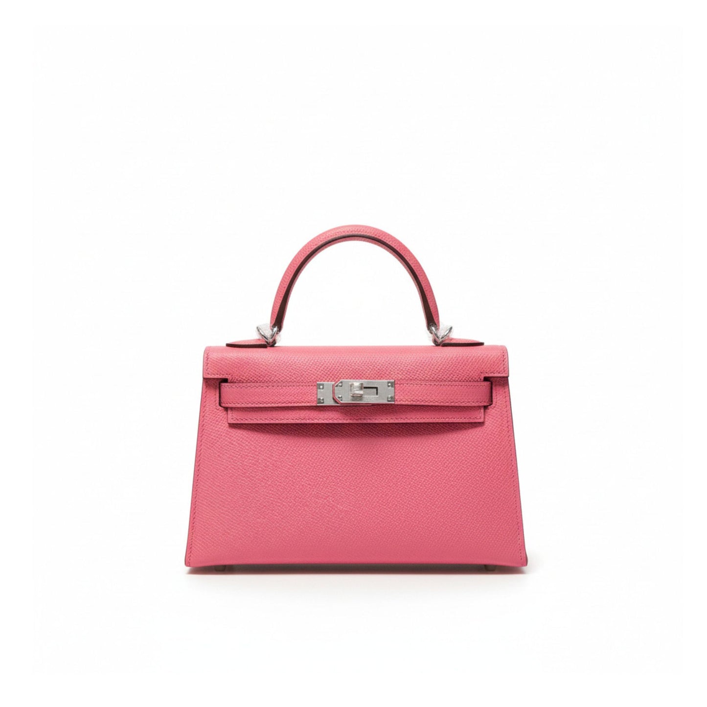 Mini Kelly II 20 Sellier Pink Epsom Leather with Palladium Hardware