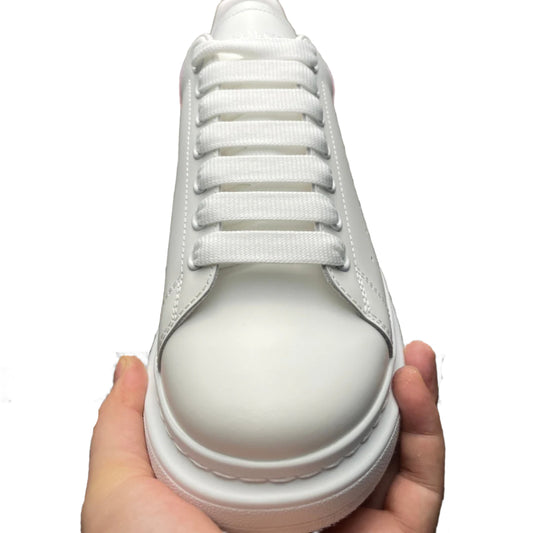 Oversized Leather Sneakers White Iridescent