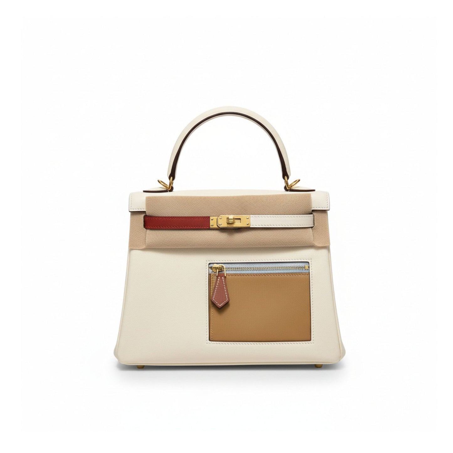 Kelly 25 Colormatic Nata Swift Leather with Gold Hardware