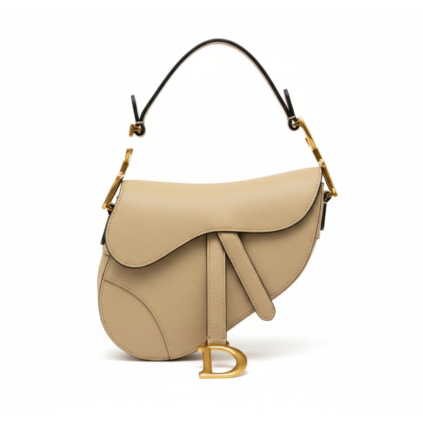 Saddle Bag Taupe/Beige Grained Calfskin