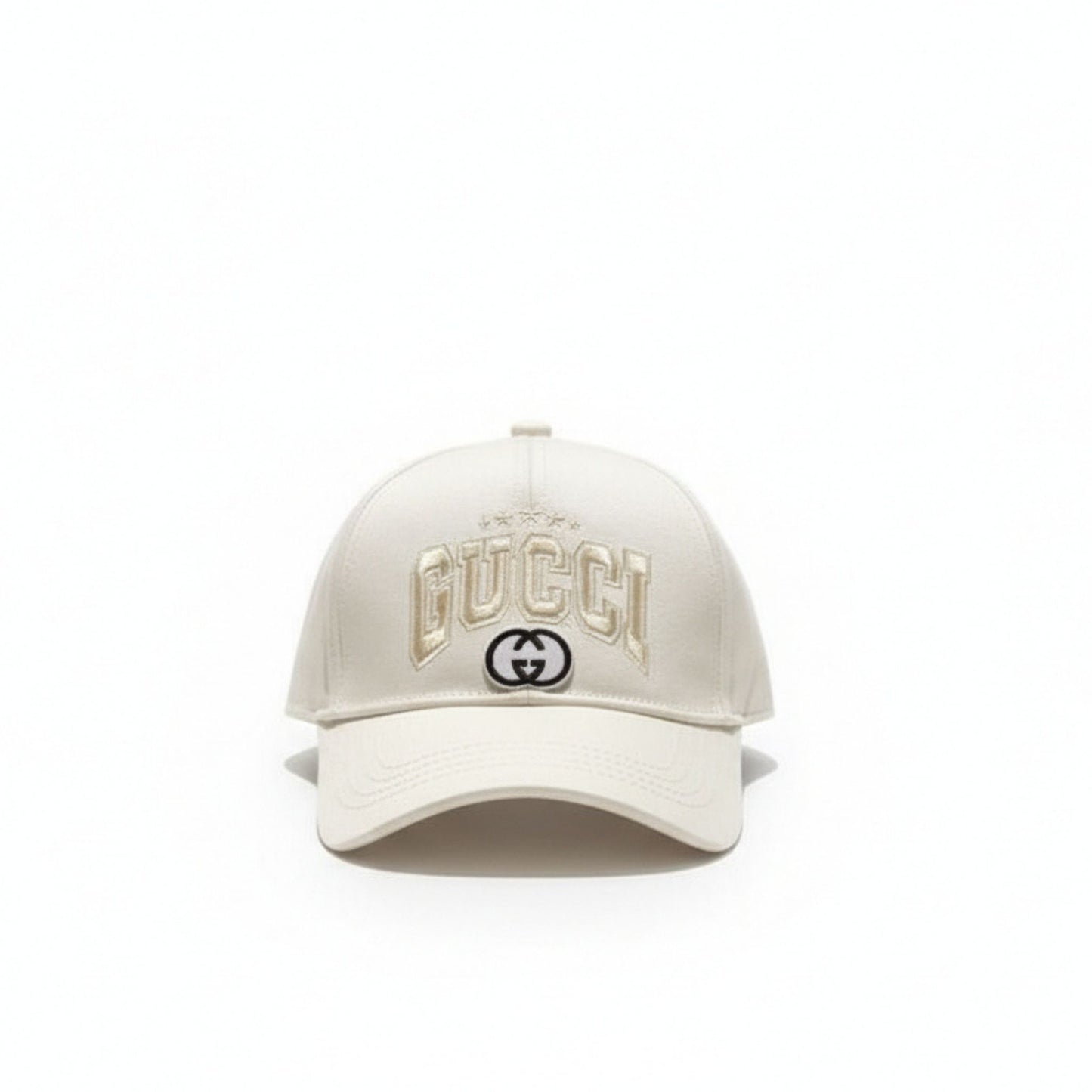 Gucci Cream Embroidered Cotton Baseball Hat