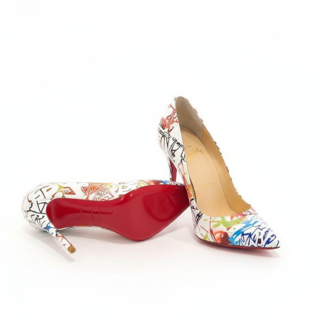 Louboutin So Kate 120 Graffiti Pumps White