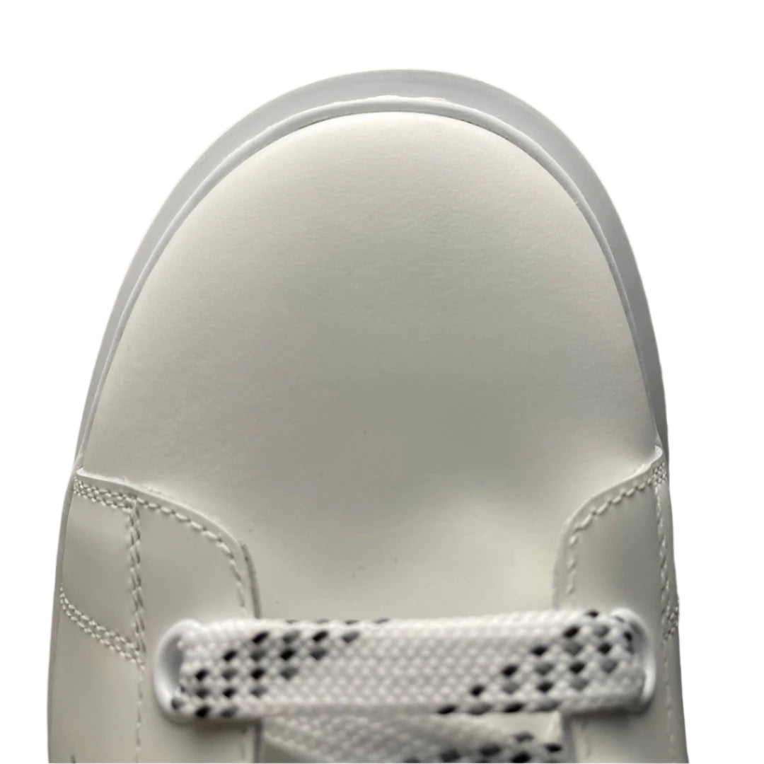 McQueen Elevated Sole Street Sneakers in White Black