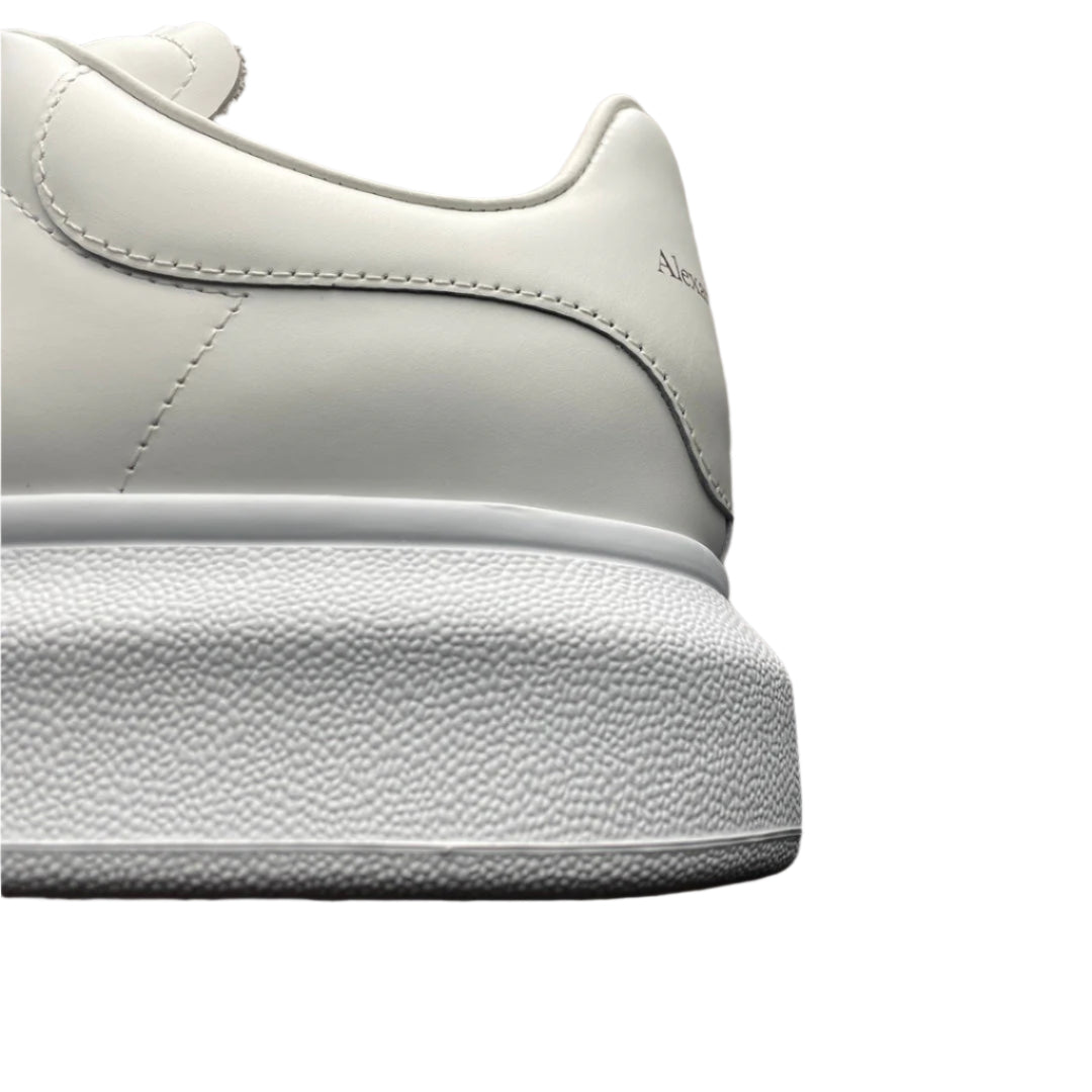McQueen All-White Minimalist Platform Leather Sneakers