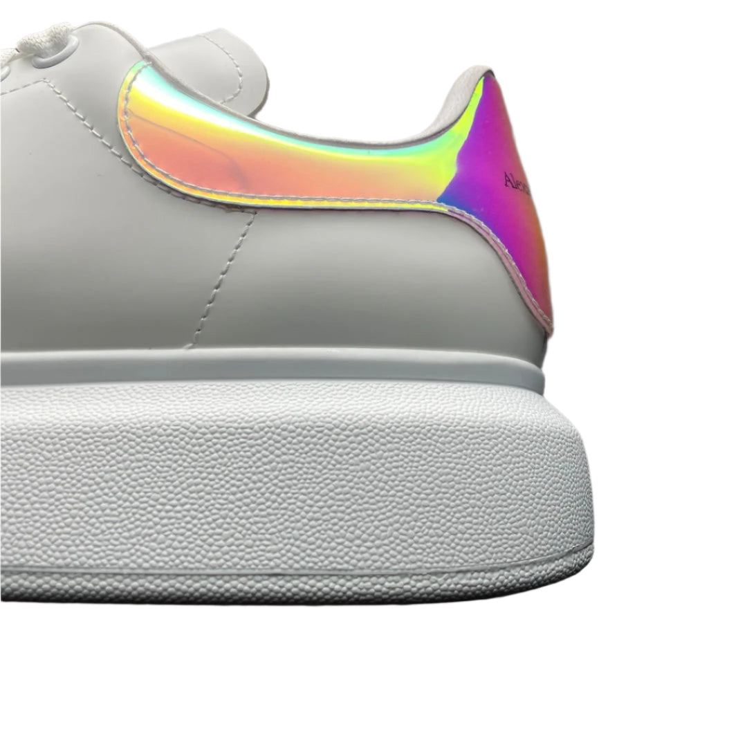 Oversized Leather Sneakers White Iridescent