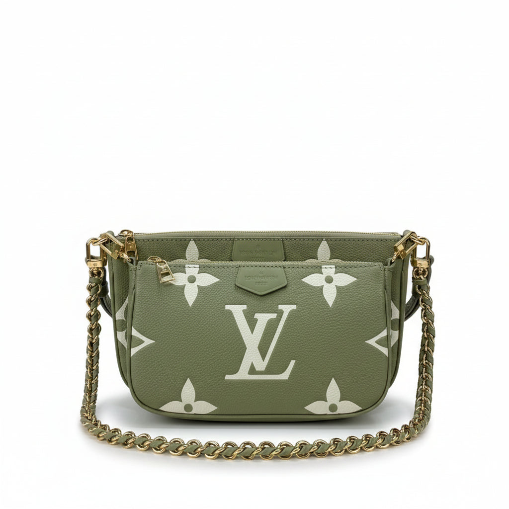 Multi Pochette Accessoires Empreinte Bag – Arizona Khaki & Creme