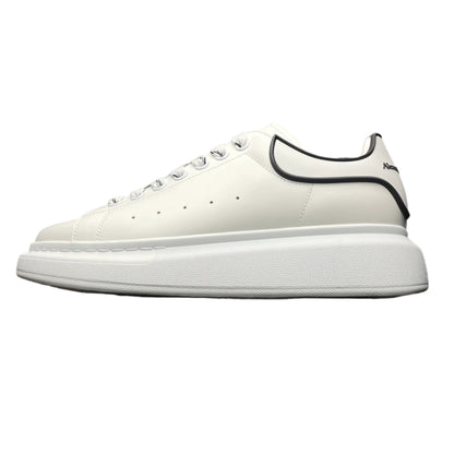 Low Top Chunky Sole Leather Trainers White Finish