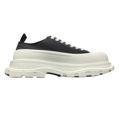 Alexander McQueen Tread Slick Lace-Up Leather Sneakers White Black