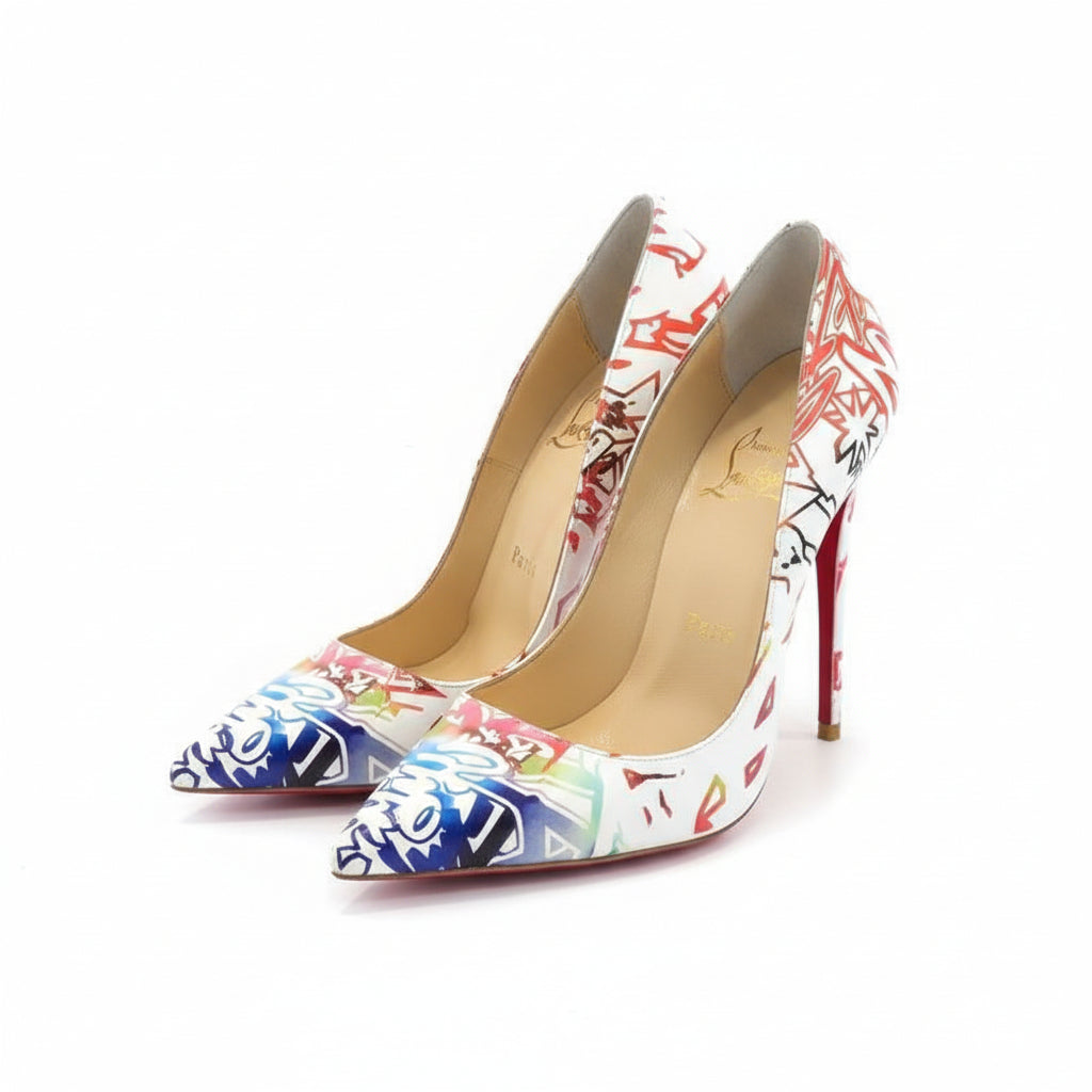 Louboutin So Kate 120 Graffiti Pumps White