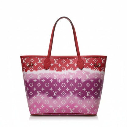 Neverfull MM Escale Tie-Dye Canvas Red Pink Tote Bag