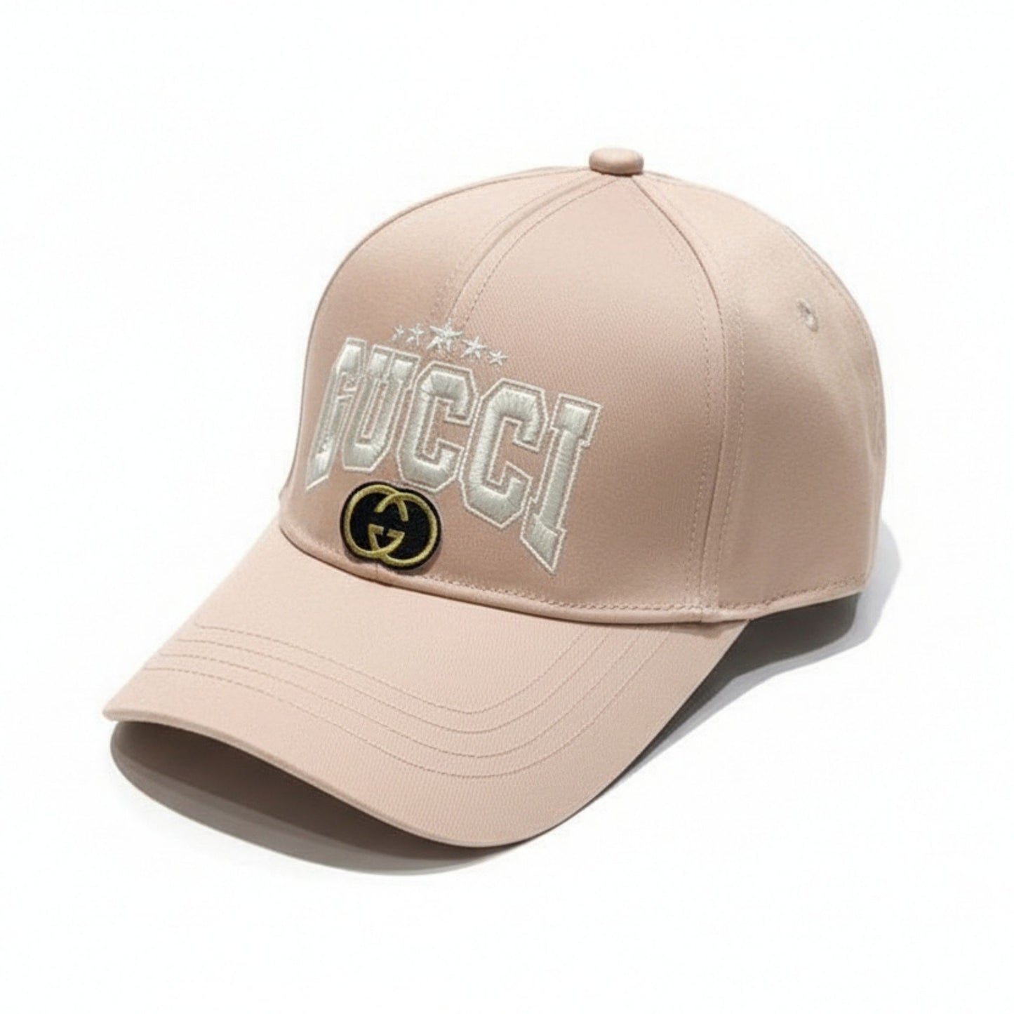 Gucci Pink Embroidered Cotton Baseball Hat