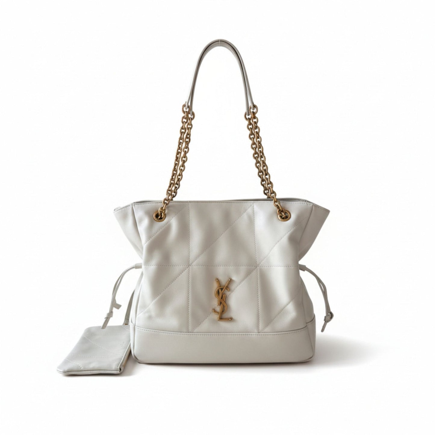 Small Jamie Shopping Shoulder Bag – White