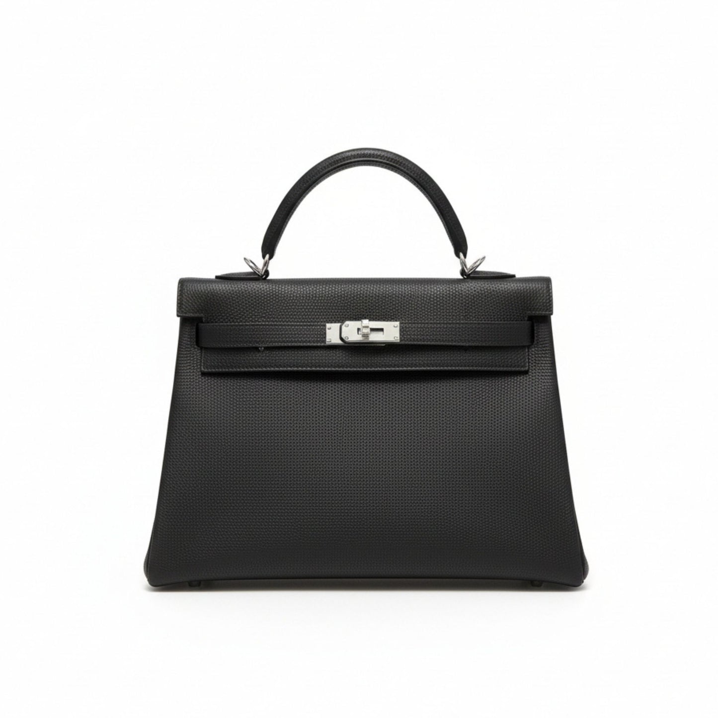 Hermès Kelly Bag Black Leather with Palladium Hardware