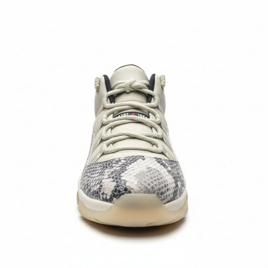 Nike Air Jordan 11 Low Light Bone – Python-Inspired Leather Basketball Shoes