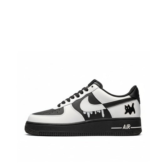 Custom Nike Air Force 1 Black Drip Swoosh