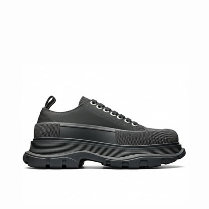 Alexander McQueen Tread Slick Lace-Up Leather Sneakers Black