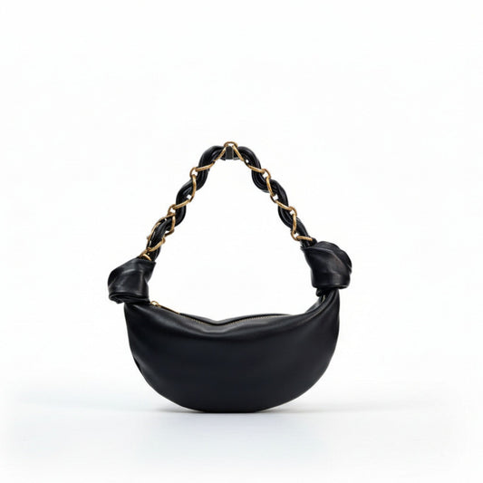 Amalia Mini Black Leather Shoulder Bag