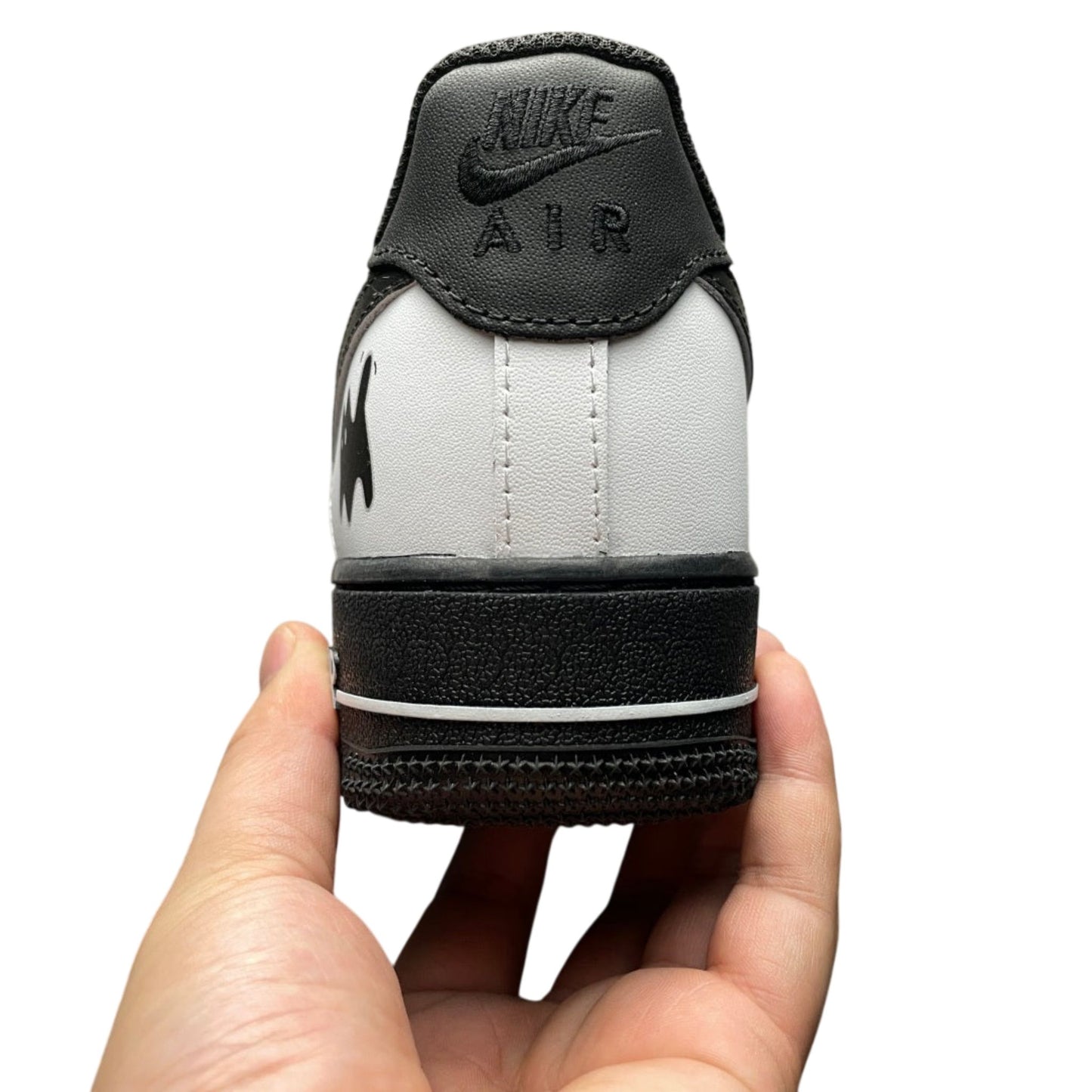Custom Nike Air Force 1 Black Drip Swoosh