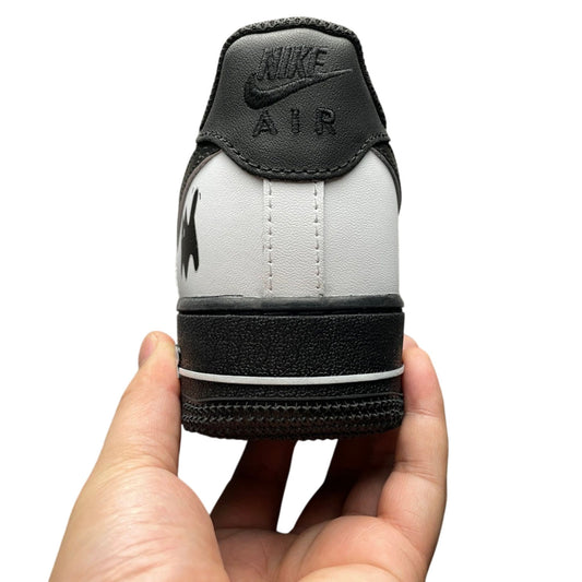 Custom Nike Air Force 1 Black Drip Swoosh