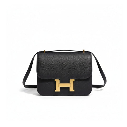 Constance 18 Black Epsom Leather with Gold Hardware
