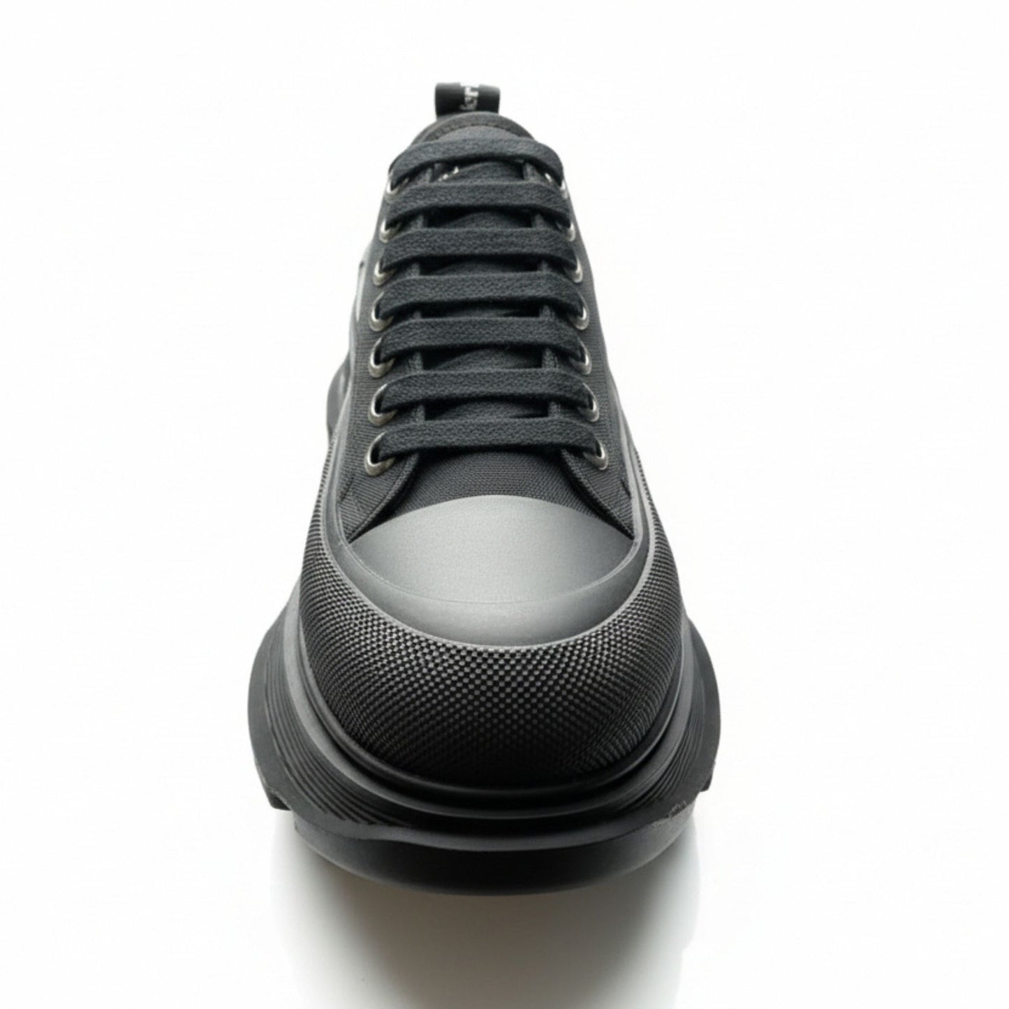 Alexander McQueen Tread Slick Lace-Up Leather Sneakers Black