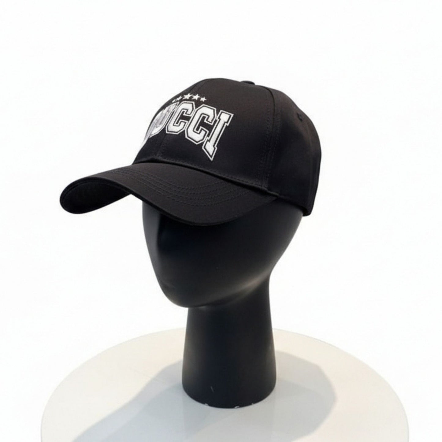 Gucci Black Embroidered Cotton Canvas Baseball Cap