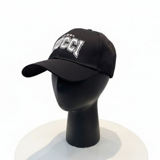 Gucci Black Embroidered Cotton Canvas Baseball Cap